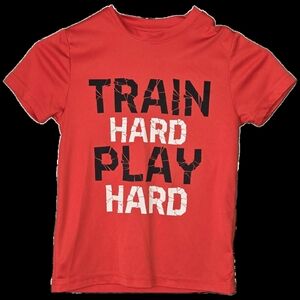Red Kids Short Sleeve Tee - Train Hard Play Hard